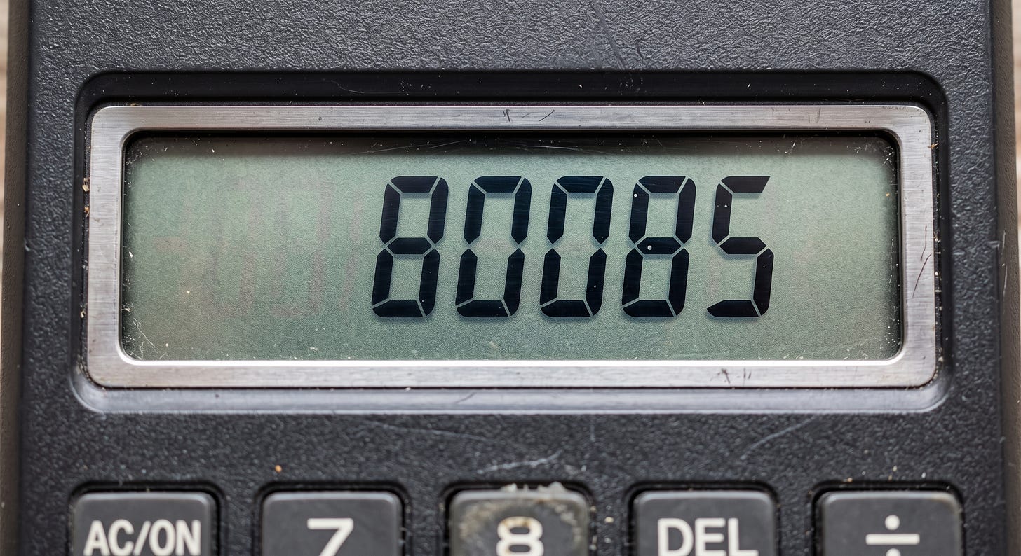 80085 on a calculator