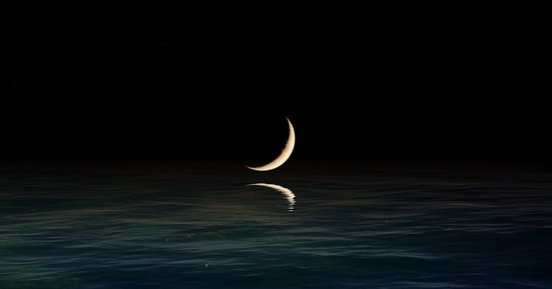 moon on ocean