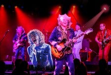 Bob ‘Bongo’ Starkie performing live with his Skyhooks Show band Bob ‘Bongo’ Starkie performing live with his Skyhooks Show band