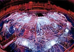 SANDIA NATIONAL LABORATORY'S Z ACCELERATOR, A PULSED POWER FACILITY IN OPERATION.