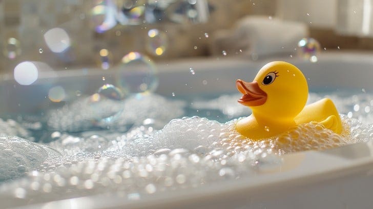 Free Bubbly Duck Bath Photo - Rubber, Duck, Bathtub | Download at StockCake