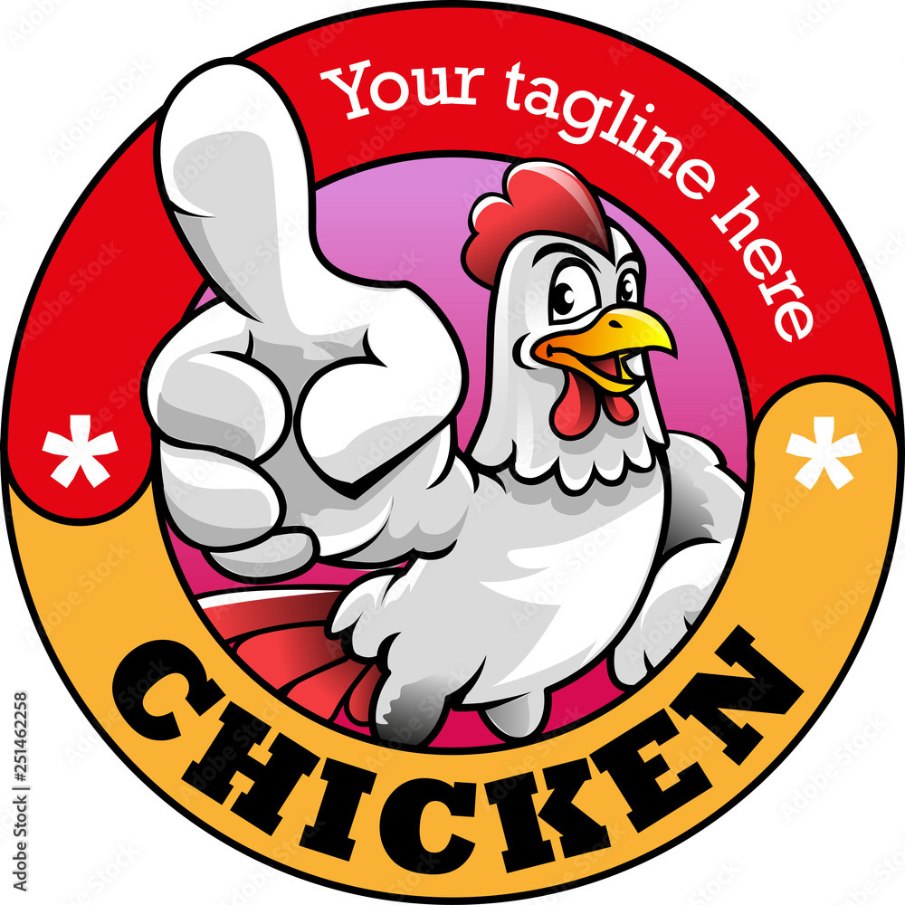 Cute chicken mascot or symbol for your fried chicken restaurant. Stock Vector | Adobe Stock