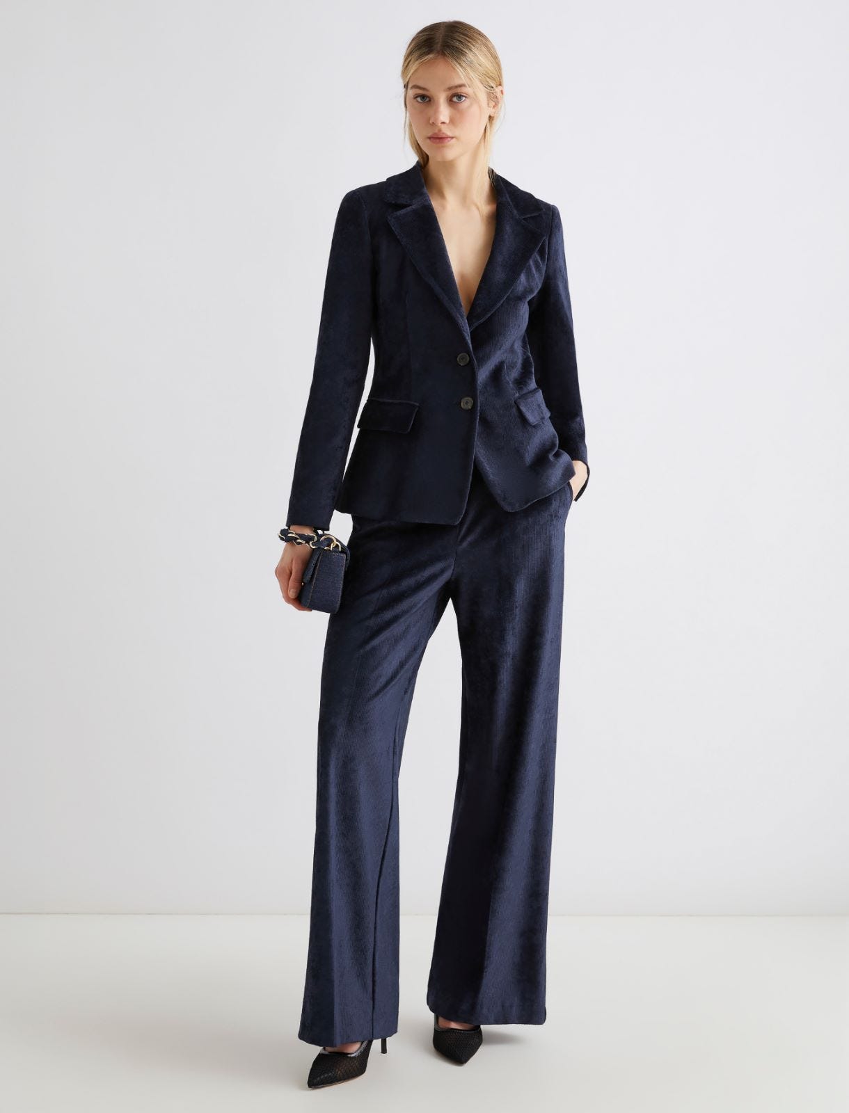 Straight-fit corduroy trousers - MIDNIGHTBLUE - Marella - 2 Straight-fit corduroy trousers - MIDNIGHTBLUE - Marella - 2