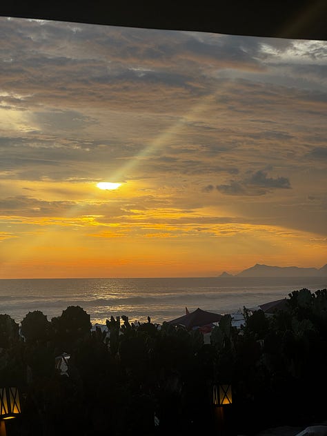 Images from Brazil of sunsets and beaches and beautiful meals