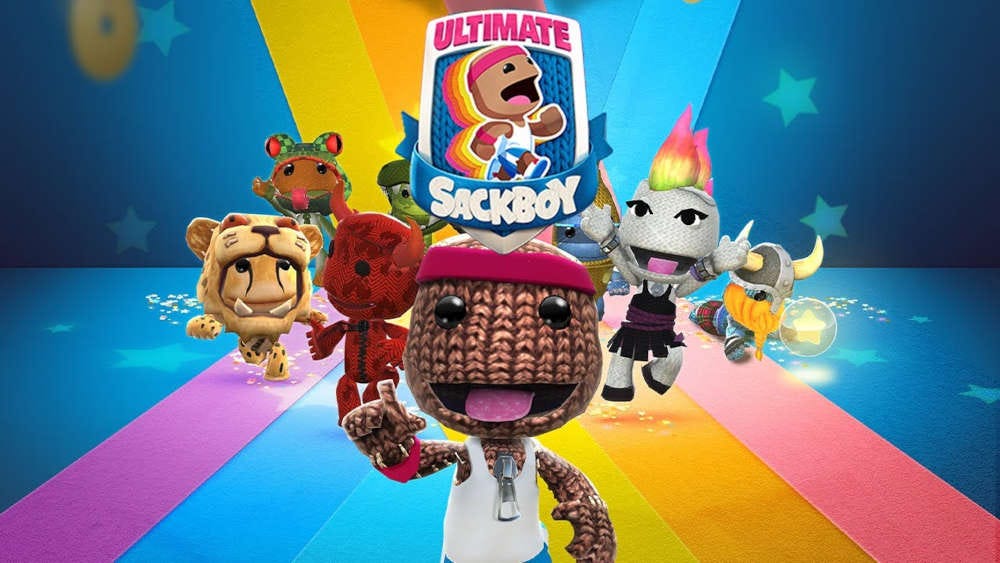 Sackboy dressed up in running gear 