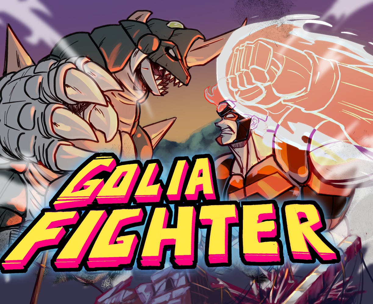 The cover art for the episode The Grappling Match from the comics series GOLIA-FIGHTER, which is number 2 in the series