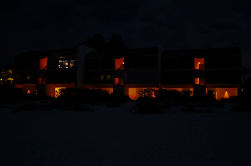 building at night after installing circadian night lights building at night after installing circadian night lights