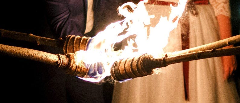 Medieval wooden torches / Traditional fire torch / handmade | Etsy