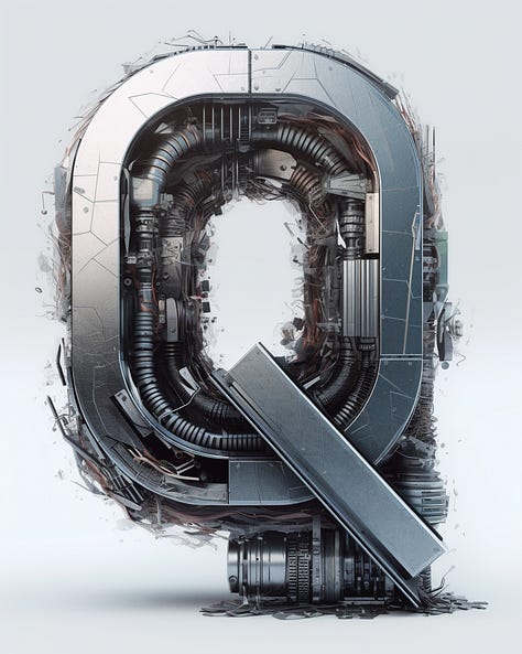Letters AI generated. Cyberpunk inspiration
