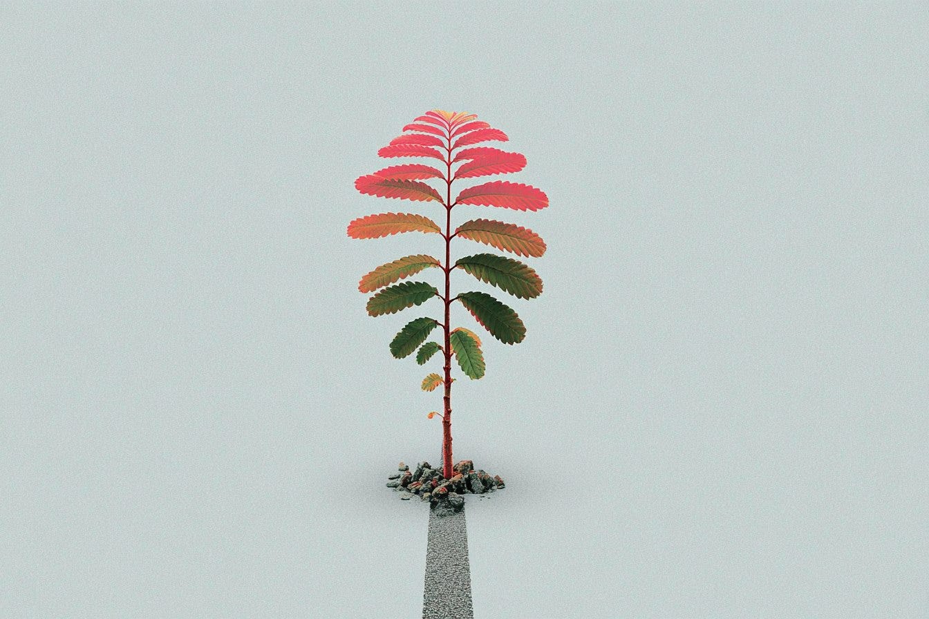 illustration of a plant growing out of concrete