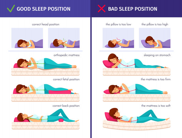 Free Vector | Sleeping positions cartoon collection