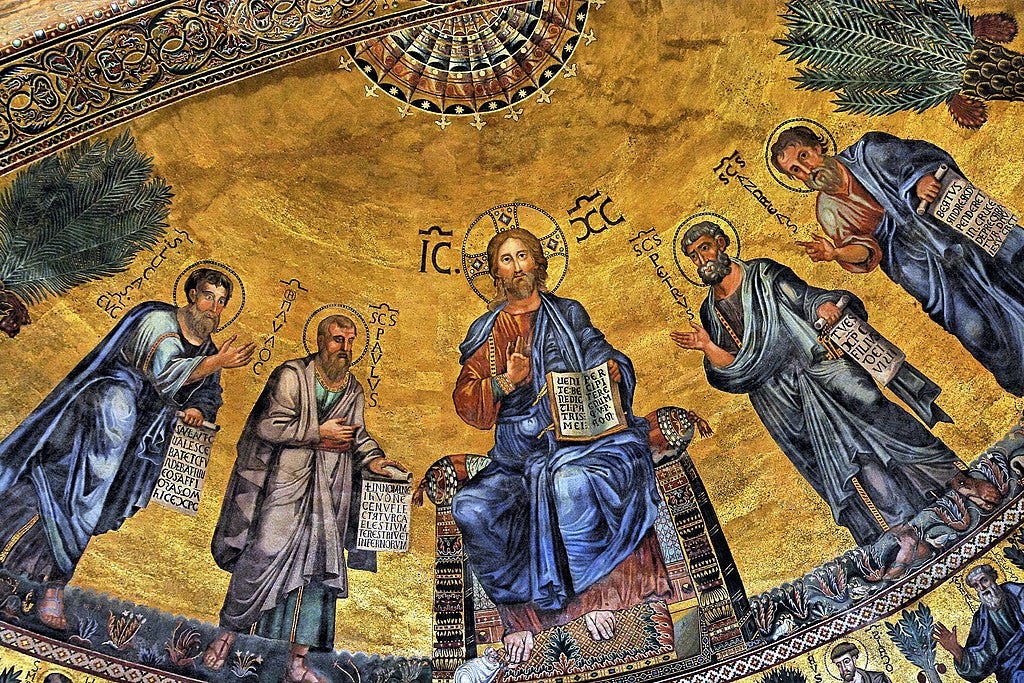 Image of Jesus and others at the Basilica of St. Paul. Image of Jesus and others at the Basilica of St. Paul.
