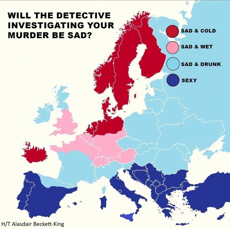 EarthStuff - The Mood & State Of European TV Detectives - Mapped