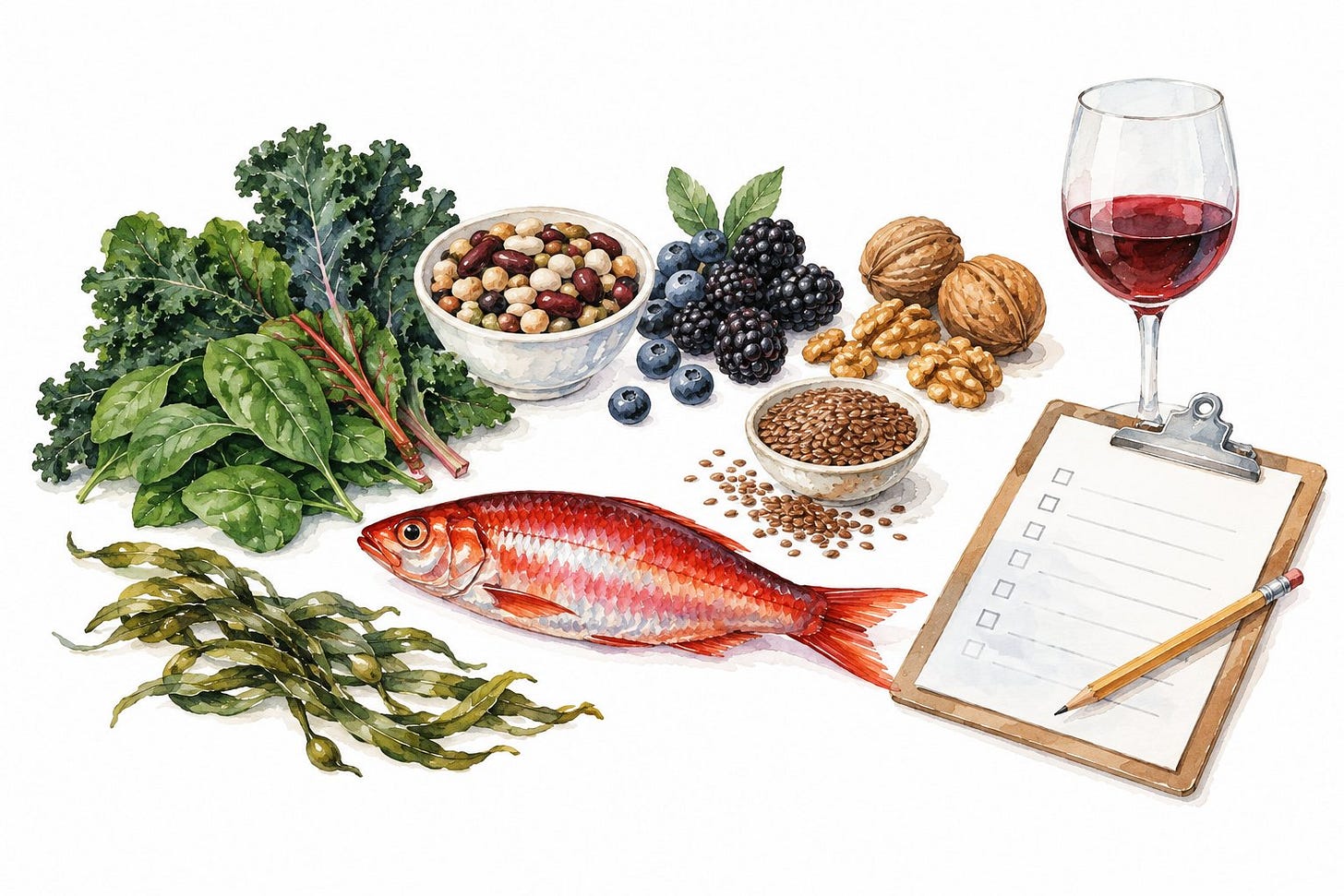 A Red Herring? Fish, Wine and the Brain Healthy Diet Scores