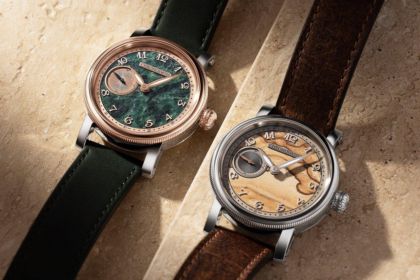 Chronoswiss Unveils Small Second Stone Dial Duo: Jasper and Serpentine Chronoswiss Unveils Small Second Stone Dial Duo: Jasper and Serpentine