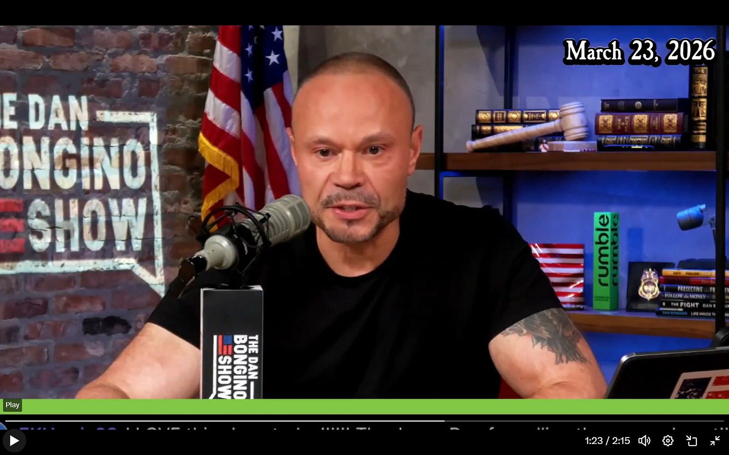 May be an image of ‎television and ‎text that says '‎March 23, 2026 E DAN ONGINO SHOW الهل N Play POETICTINE SHOW BONGINO まのる 00 THE 4 DAN rumble IGHT 1:23 2:15 1:23/2:15 Q‎'‎‎