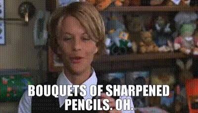 YARN | Bouquets of sharpened pencils. Oh. | You've Got Mail (1998) | Video  clips by quotes | 4c8a30c8 | 紗