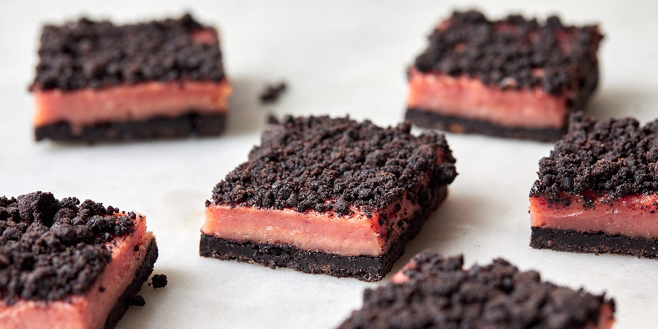 Blood Orange Black Cocoa Crumble Bars