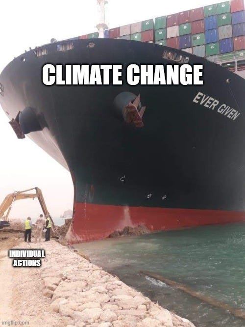Edgar McGregor on Twitter: &quot;Stop pretending individual action is useless  against the climate crisis. Individual action provides the political power  needed to make systematic changes happen. The two are not mutually  exclusive.