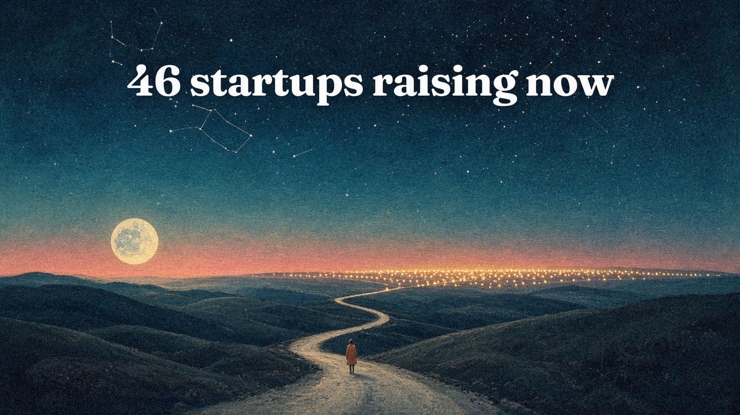 Cover of the October list of 46 startups raising now, with rounds, traction and pitch decks Cover of the October list of 46 startups raising now, with rounds, traction and pitch decks