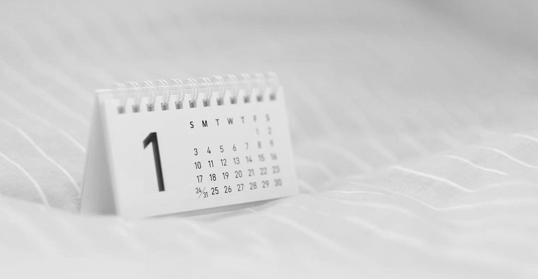 white calendar on white textile