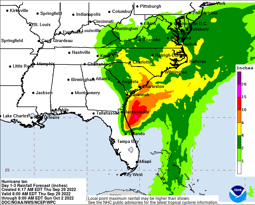[Image of WPC QPF U.S. rainfall potential]
