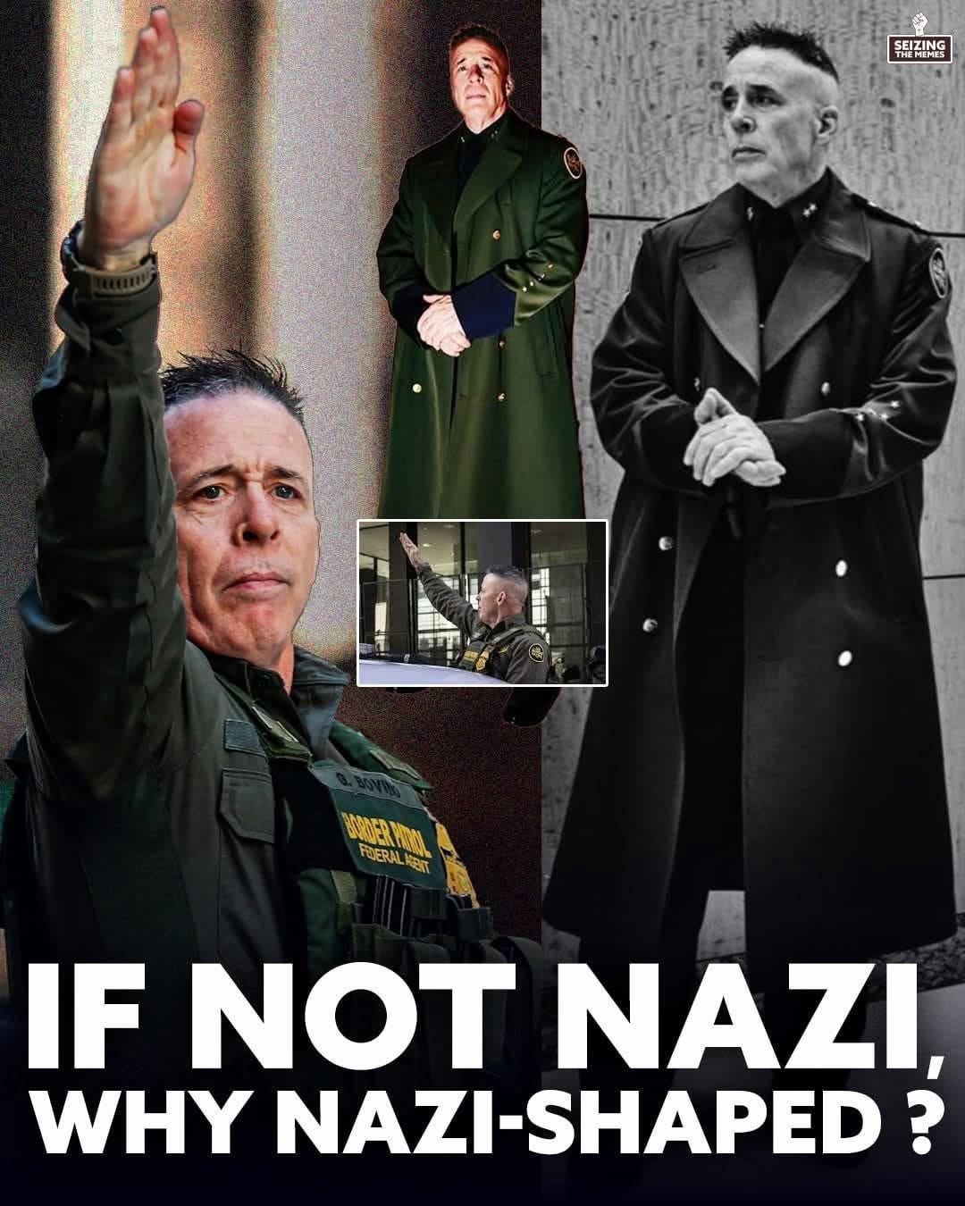 Bovino, in various pictures, wearing his "Starship Troopers"/"My First Nazi" cosplays