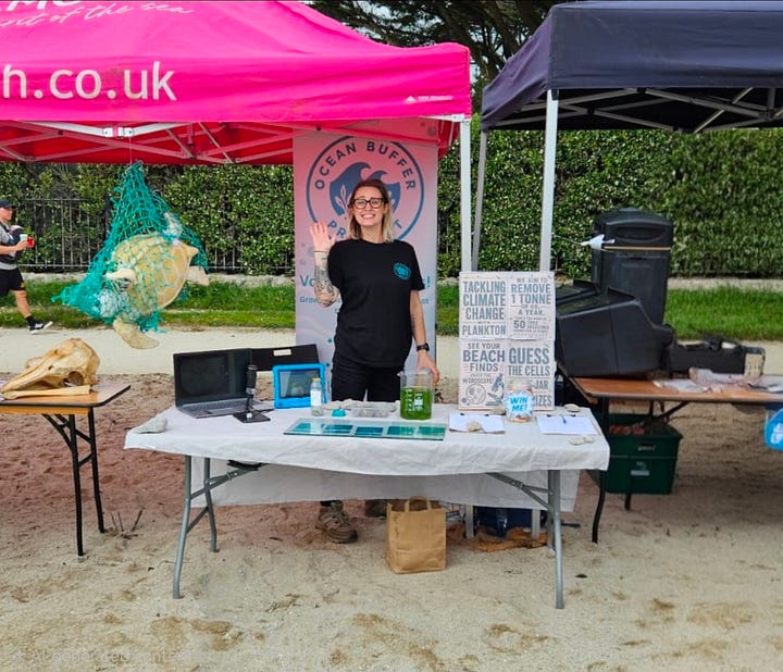 Ocean Buffer Project at Festival for the Ocean, Gyllyngvase Beach, Falmouth, showing plankton