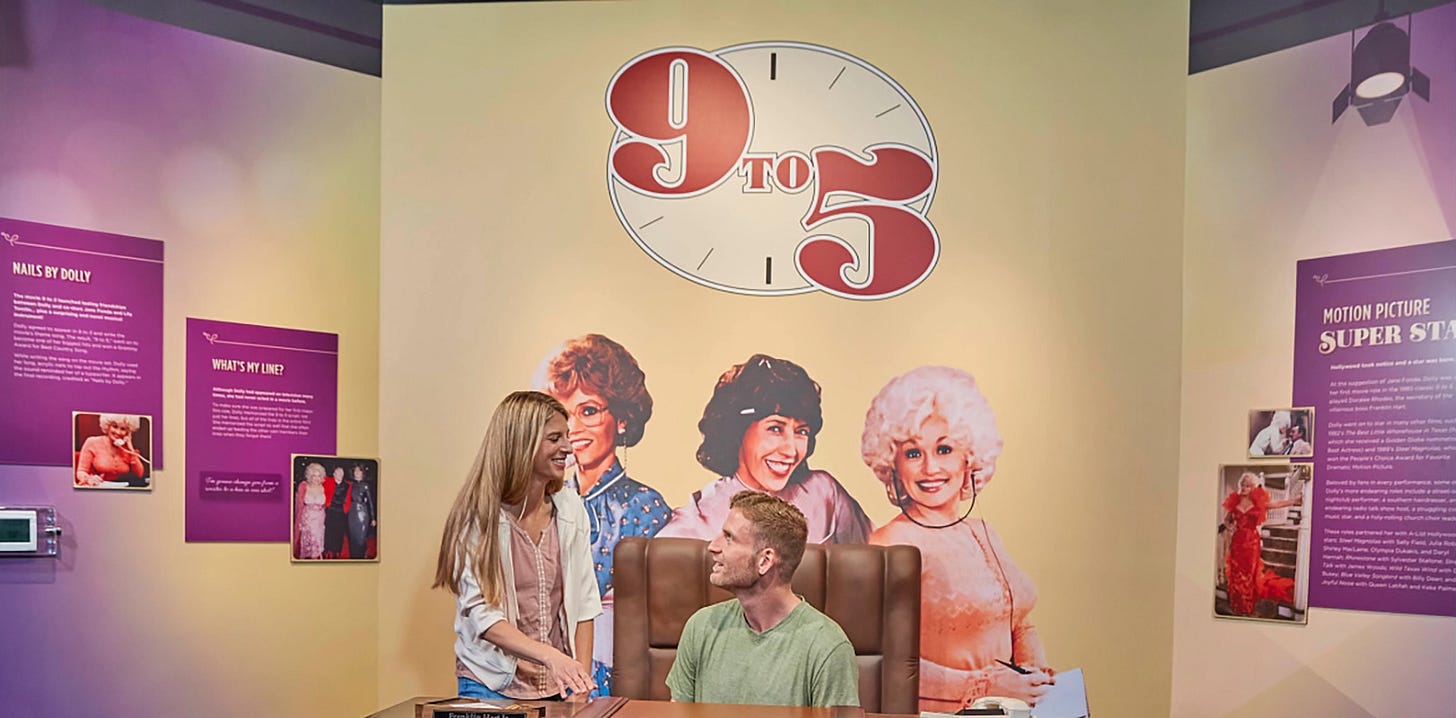 9 to 5 exhibit in the Dollywood Dolly Parton Experience 9 to 5 exhibit in the Dollywood Dolly Parton Experience