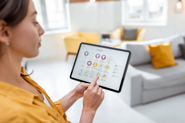 Controlling smart home devices using a digital tablet
