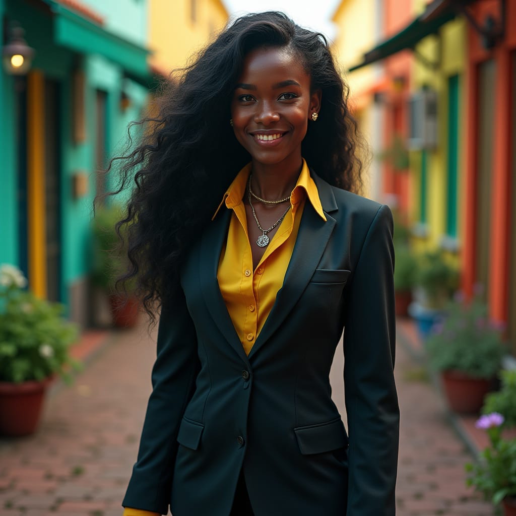 beautiful real estate black jamaica women in a suit