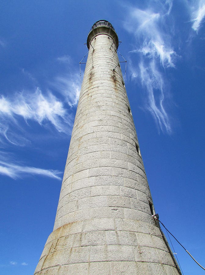 The 1855 Boon Island Lighthouse stands 133-feet tall The 1855 Boon Island Lighthouse stands 133-feet tall