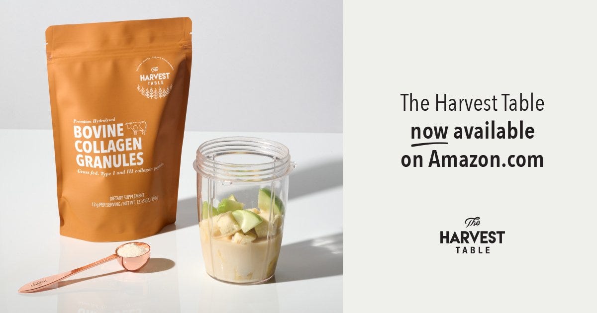 The Harvest Table Brings Clean Bovine Collagen to US on Amazon
