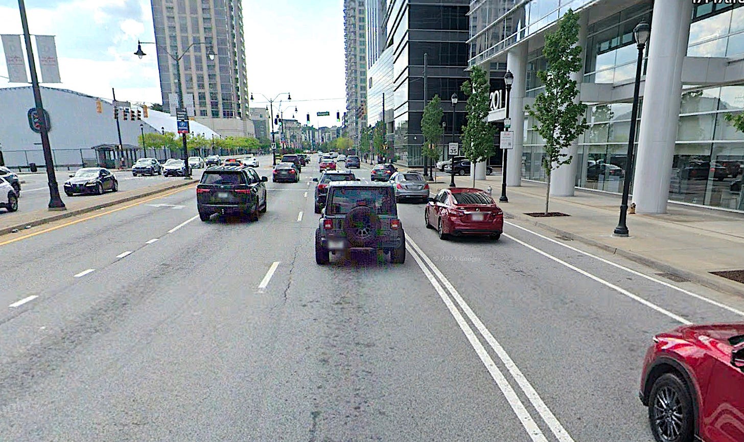 Cars in the bus lane