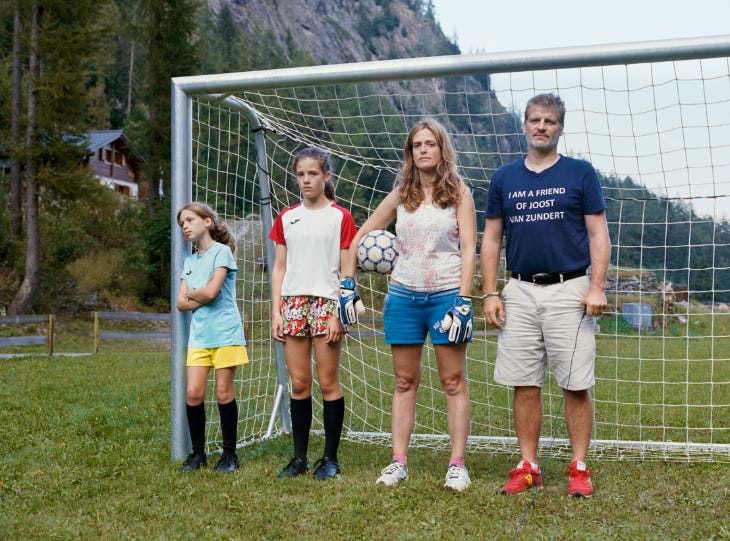 Things to do in London this weekend: a photograph of four people standing in a football goal Things to do in London this weekend: a photograph of four people standing in a football goal