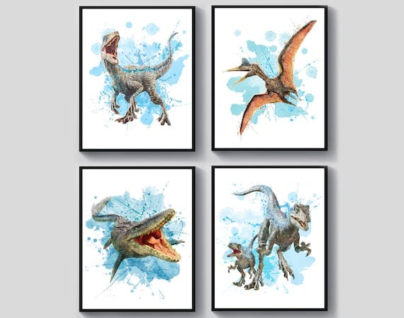 4 Watercolor Dinosaurs Art Jurassic Art Mosasaurus Art Pterodactyl Art Velociraptor Art Dinosaur Wall Decor Kids Room Art Nursery Printable - Etsy Norway 4 Watercolor Dinosaurs Art Jurassic Art Mosasaurus Art Pterodactyl Art Velociraptor Art Dinosaur Wall Decor Kids Room Art Nursery Printable - Etsy Norway