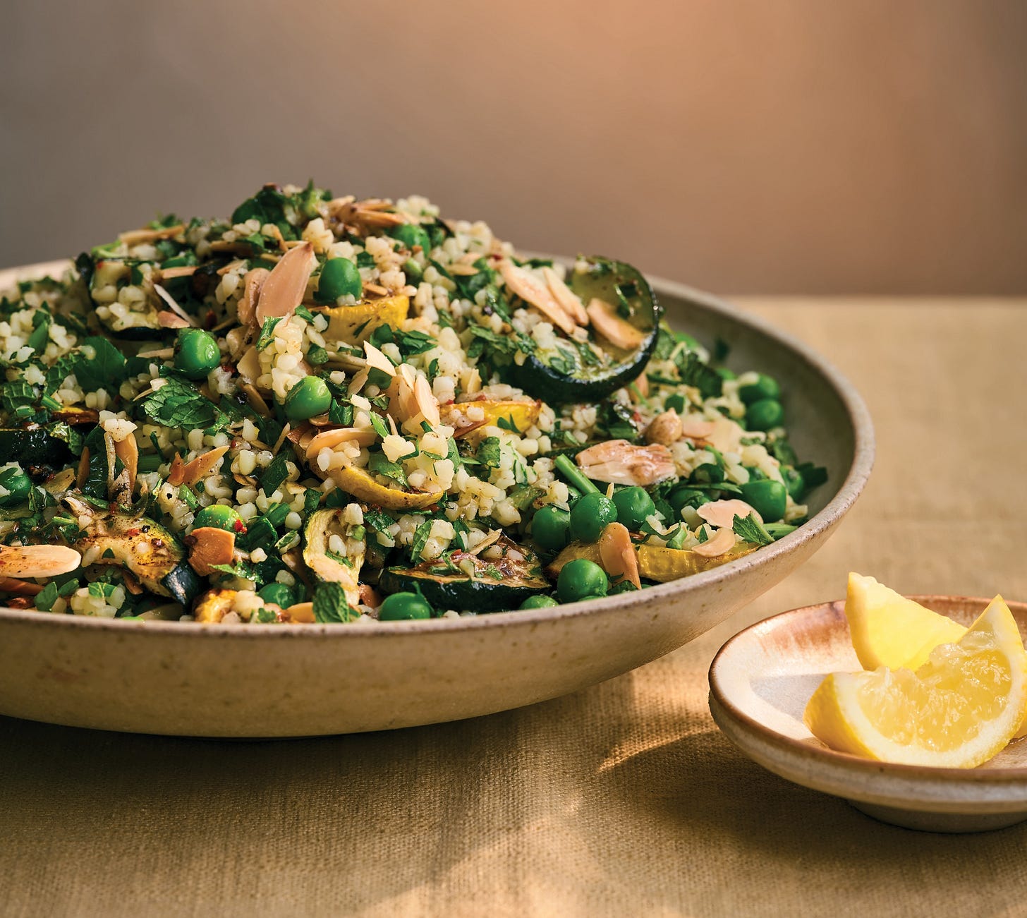 Bowl of bulgur pilaf.