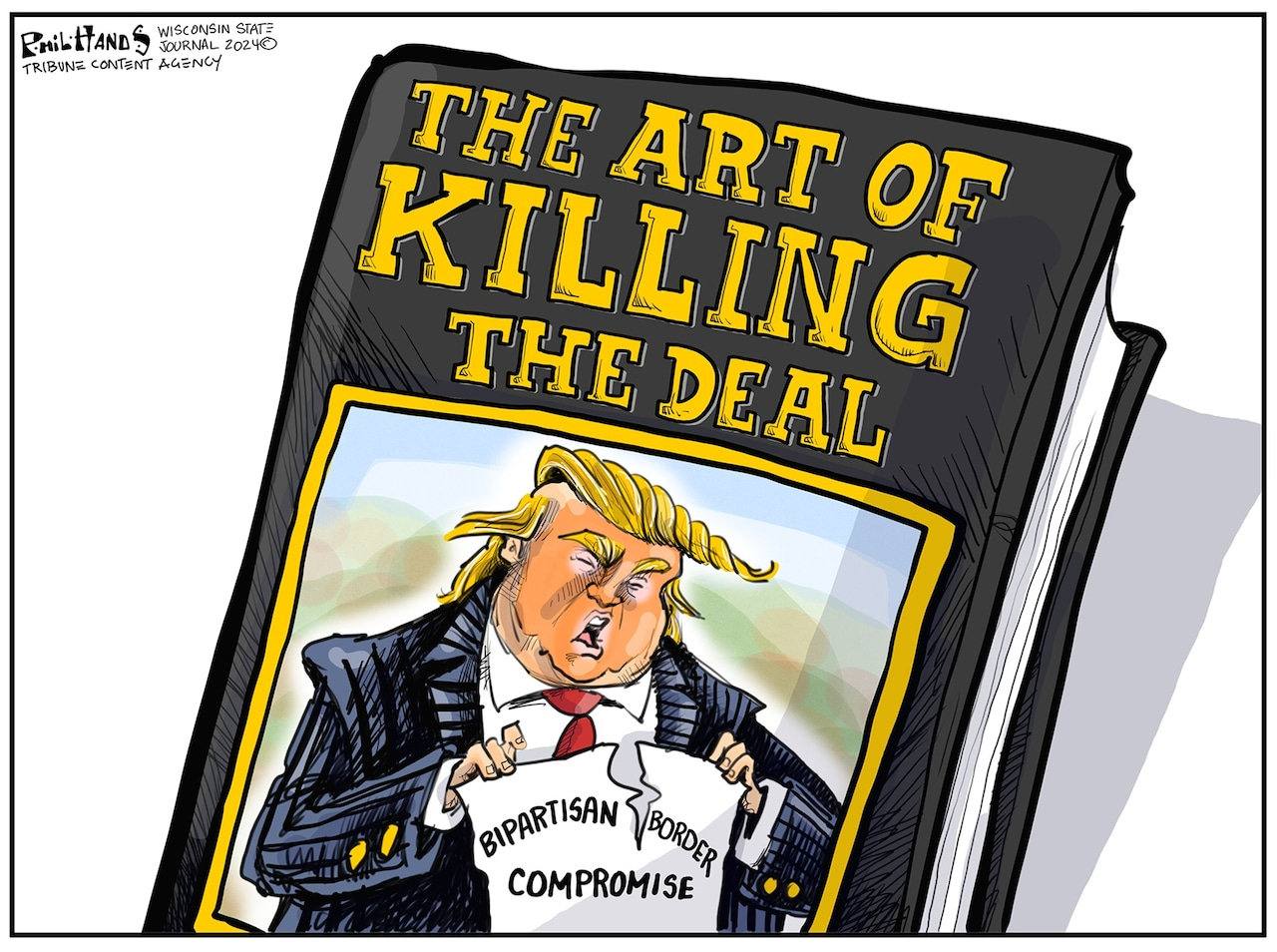 Editorial cartoons for Feb. 11, 2024: Border deal collapse, Trump immunity,  Super Bowl fever - syracuse.com