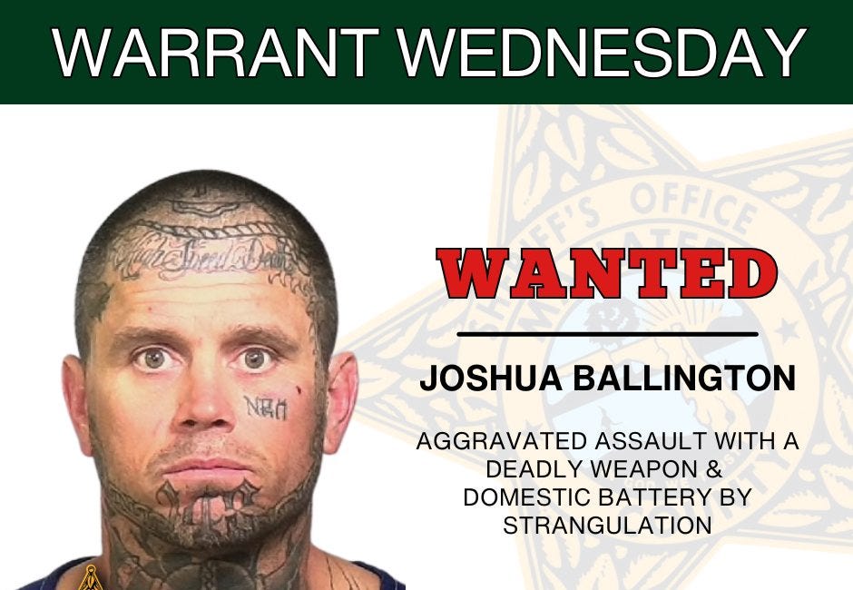 Warrant Issued for Joshua Ballington on Aggravated Assault and Domestic Battery Charges