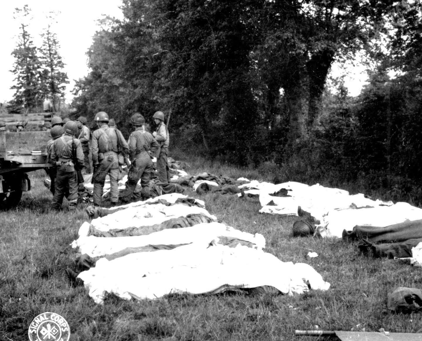 81 years ago today- US War Dead are lined up for identification and burial near Sainte-Mère-Église Normandy, France- June 12, 1944 81 years ago today- US War Dead are lined up for identification and burial near Sainte-Mère-Église Normandy, France- June 12, 1944