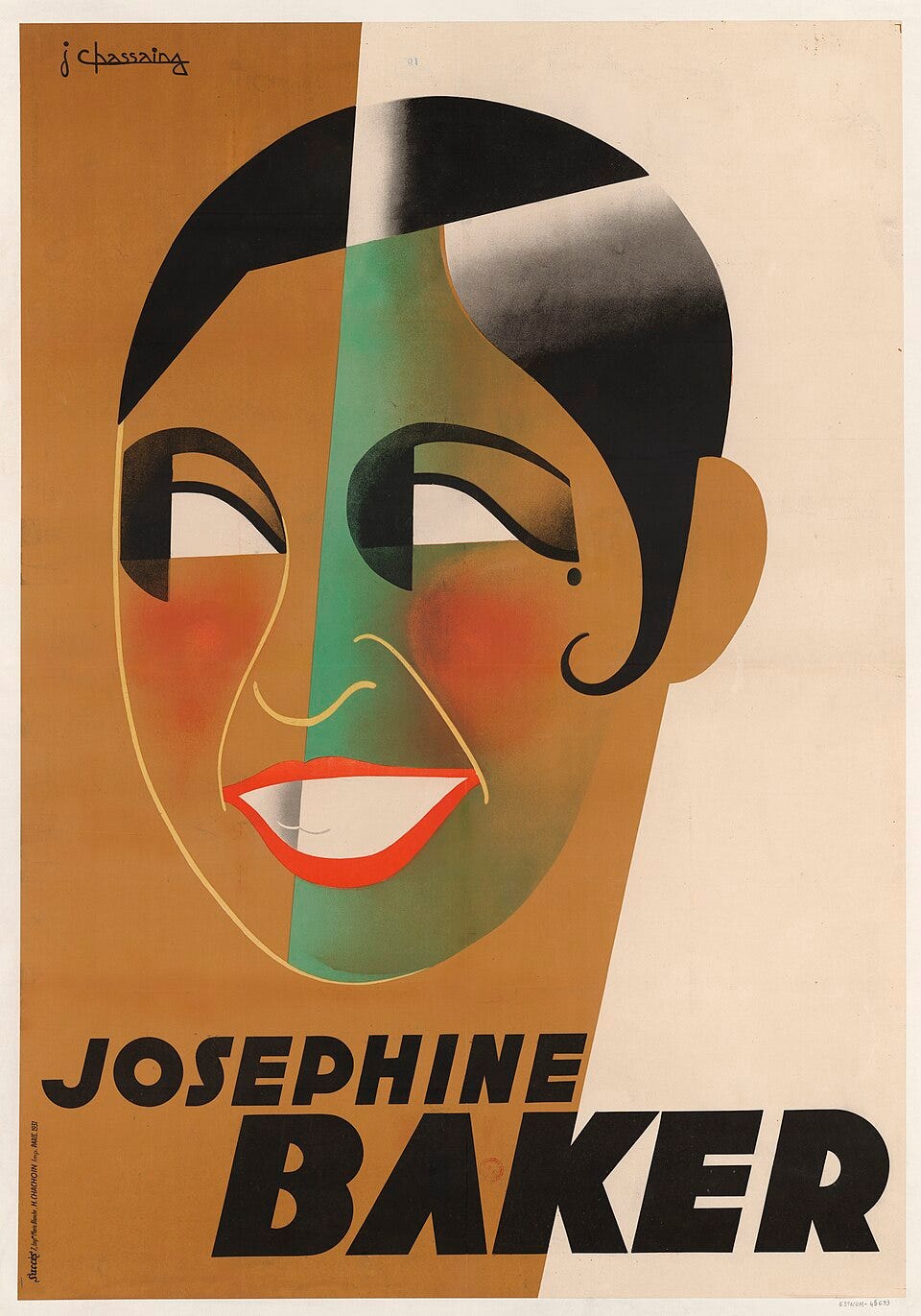 Joséphine Baker par Jean Chassaing (affiche, 1931).