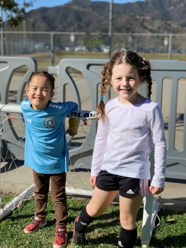 Kids soccer participants