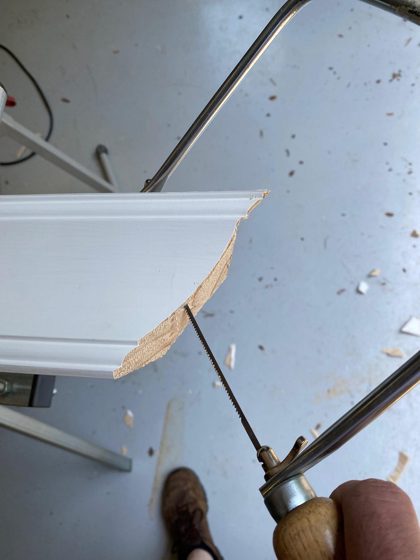 Coping the end of the crown molding
