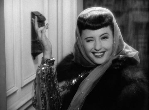 Left to right: Woman with poofy blonde hair wars a green jacket and dress; woman in black and white photo with dark hair, bangs on her forehead and a veil; black-and-white photo of woman in a dark evening gown with elevated hair looks over a banister