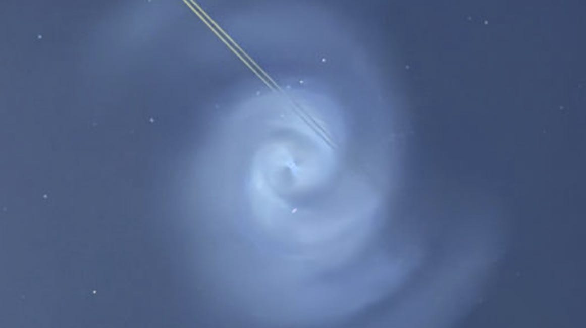 Mysterious glowing spiral in the sky over Europe...