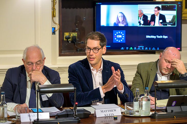 Me, sitting between Martin Wolf and Liam Byrne, talking about China after having been awake for about 30 hours straight. Photo credit: CER