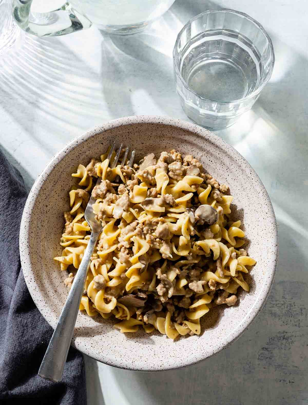 Creamy Pork and Egg Noodles