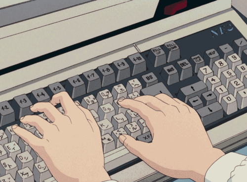 Animated hands typing on a keyboard Animated hands typing on a keyboard