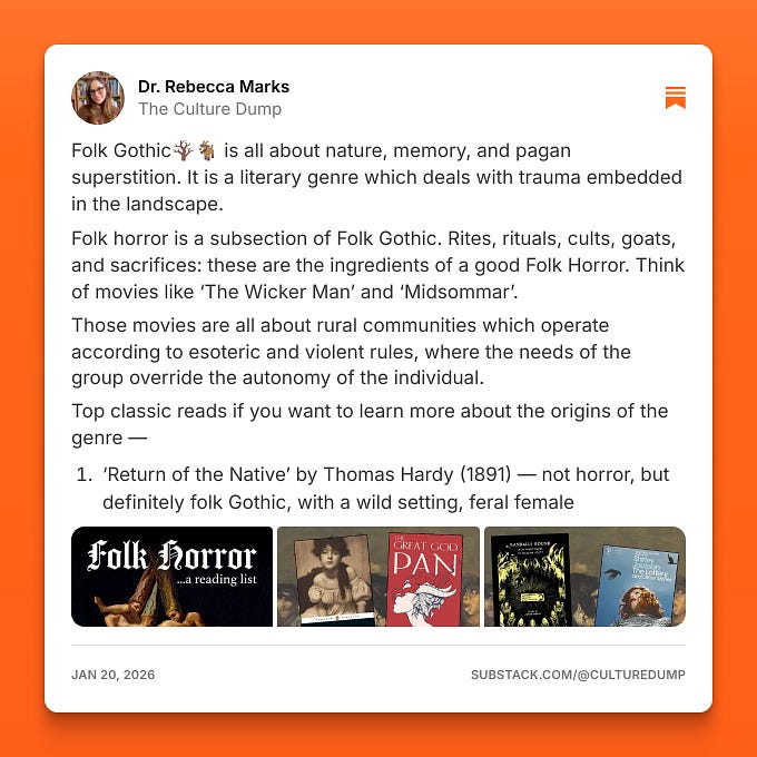 Dr. Rebecca Marks (@culturedump): "Folk Gothic🪾🐐 is all about nature ...