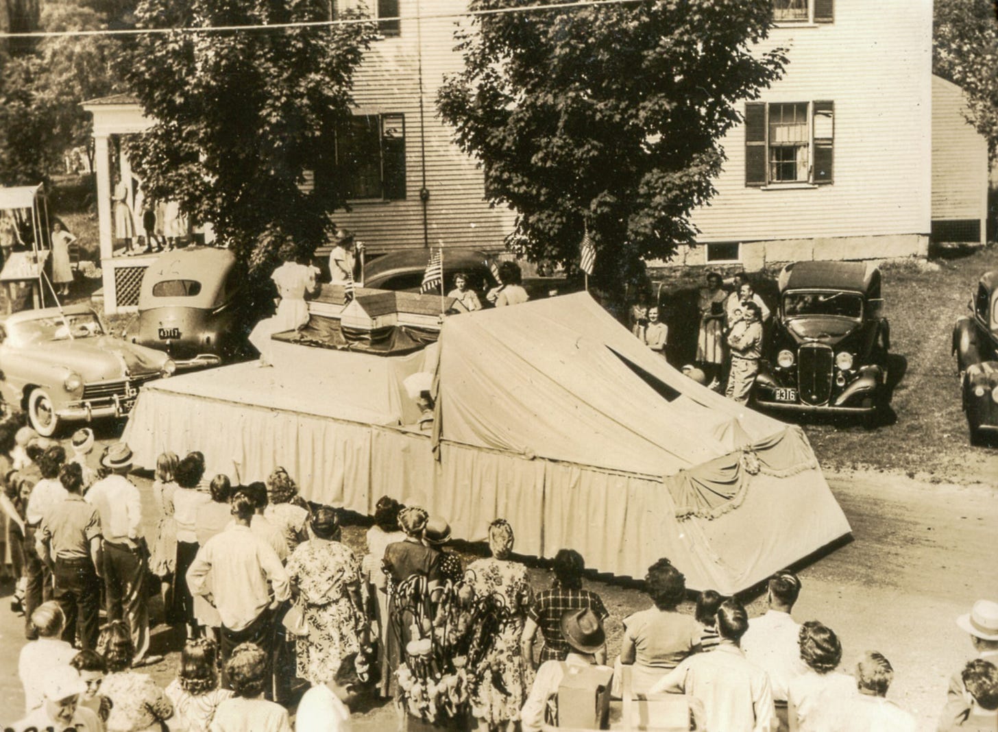 Tricnit Hosiery float in parade